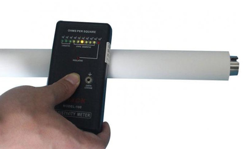 Anti-static silicone roller testing