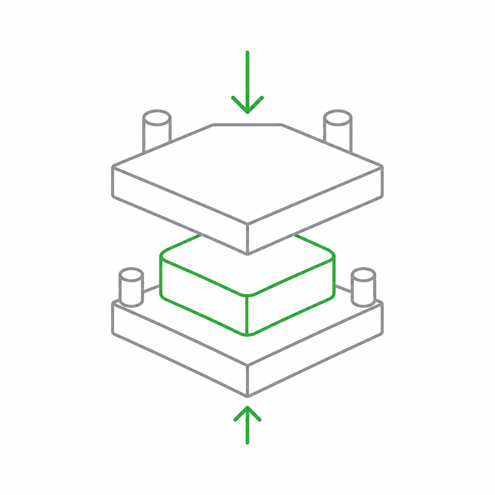 Silicone compression molded parts