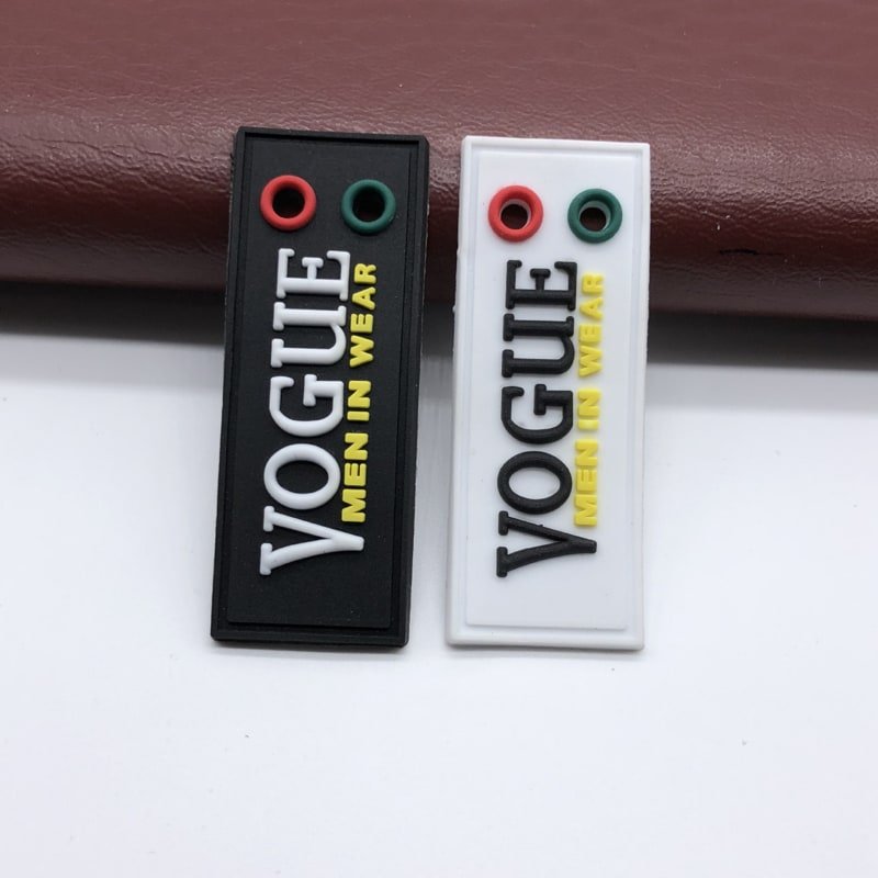 Custom silicone label samples for apparel and lifestyle product applications