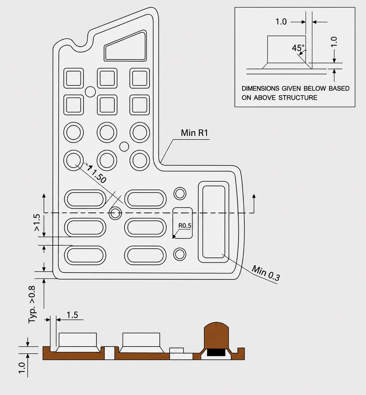 Silicone rubber keypad design figure