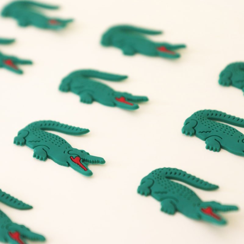 Irregular custom-shaped silicone patch samples with molded detail