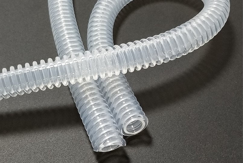 Respiratory silicone tubing for oxygen and breathing devices