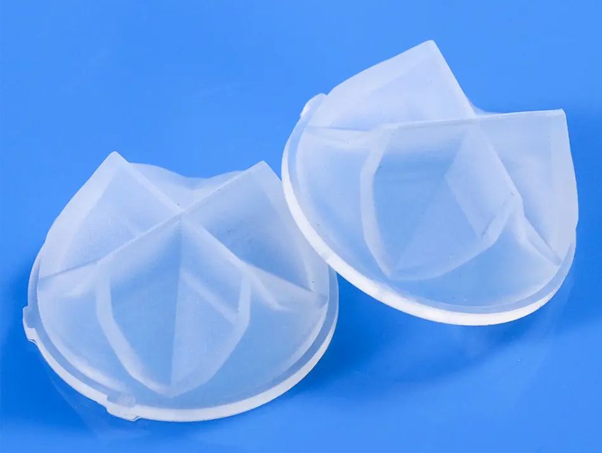 Custom silicone rubber cross-slit valve production sample