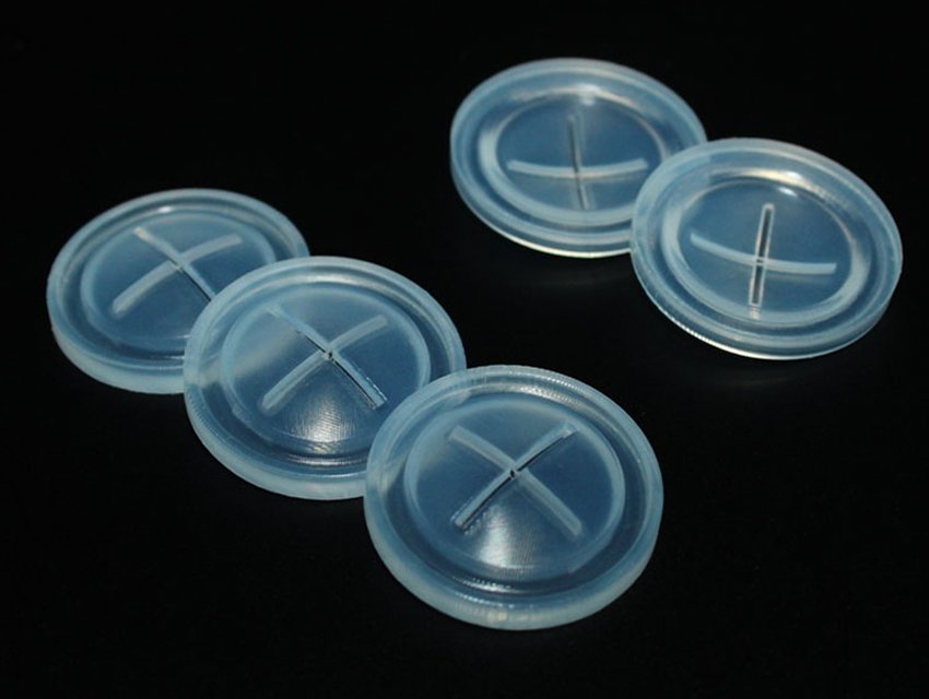 Silicone cross-slit valve sample
