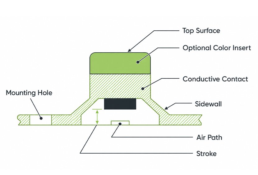 Silicone keypad design