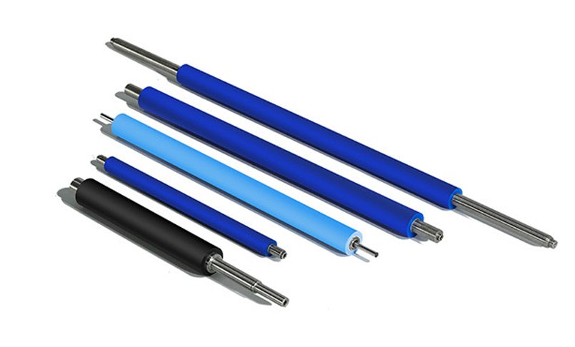 custom blue silicone rubber rollers
