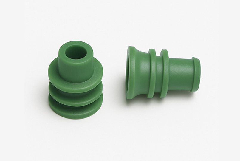 Green silicone wire seal grommets