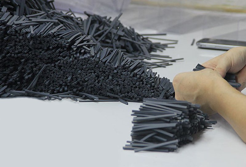 Silicone zebra connector production