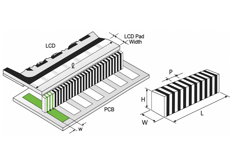 Silicone zebra connector structure